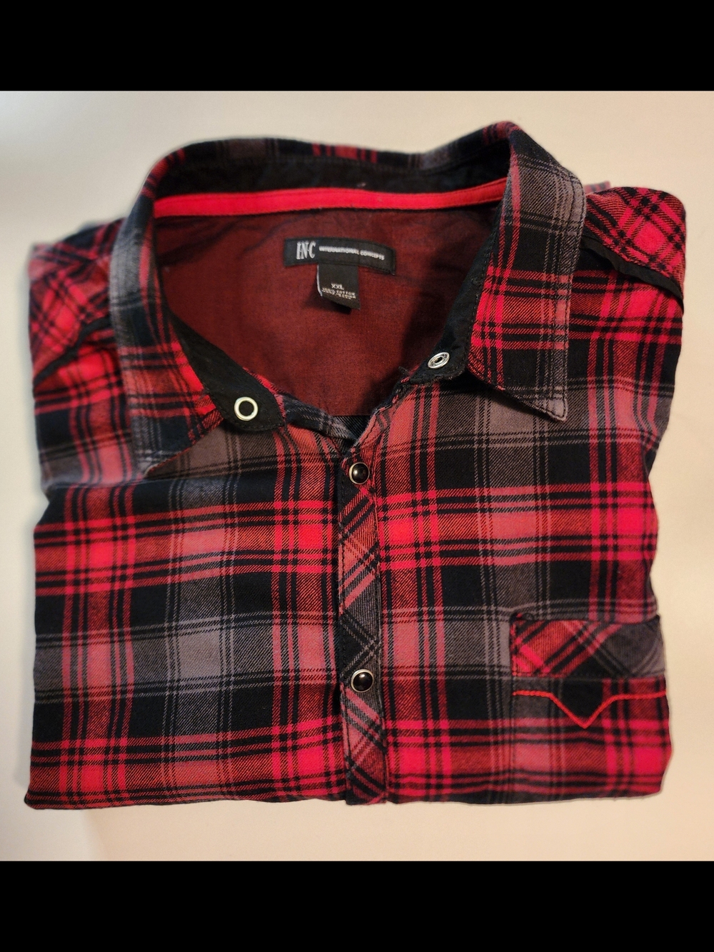 INC International Concepts Men’s Red Plaid Button-Up Shirt. 100% Cotton